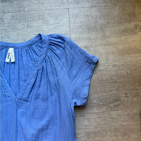Pact Organic Cotton Gauze Throw And Go Blue Dress Size XS Bohemian Beach Coastal - Picture 5 of 8